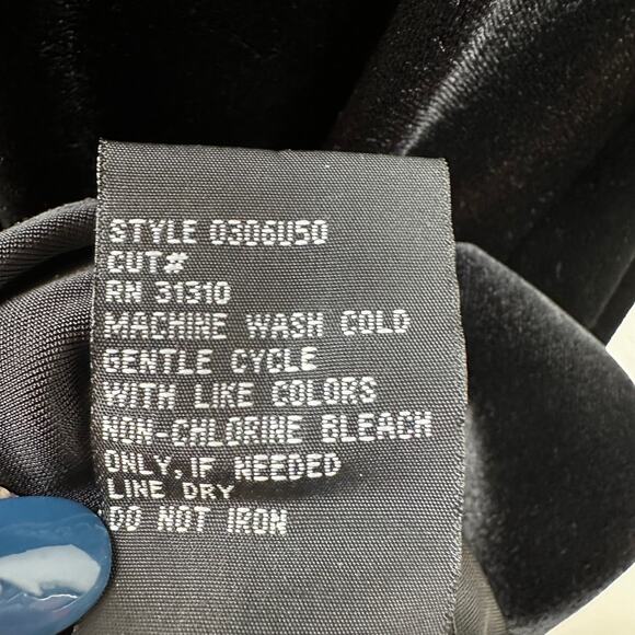 AB Studio Velvet Dress Baby Doll Halter Y2K Black Large Whimsygoth Whitchy - Picture 10 of 11